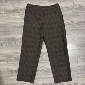 Briggs Petite Brown Glen Plaid Straight Leg Dress Pants 30x27 in Womens 10P